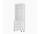 ETERNO TALL CABINET CT90-DW-G SM WHITE GLASS AURORA