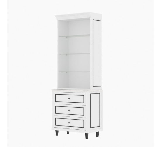 ETERNO TALL CABINET CT90-DW-G SM WHITE GLASS AUROR...