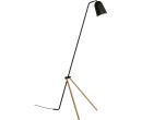 GIRAFFE FLOOR LAMP IN MATT BLACK COLOUR WITH OAK COLOUR LEG (CE)(#)