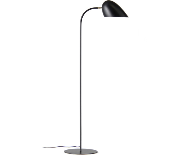 GERBIL MATT BLACK AND MATT ANTIQUE BRASS FLOOR LAMP (CCC) (#)