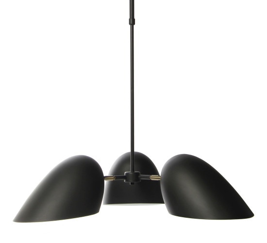 GERBIL MATT BLACK AND MATT ANTIQUE BRASS PENDANT L...