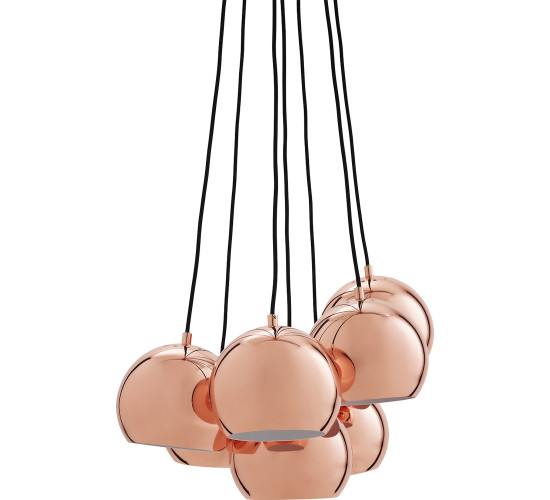 SLUG GLOSSY COPPER SET OF 7 MULTI PENDANT LAMP (CCC) (#)