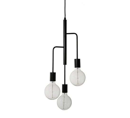 FIREFLY MATT BLACK  CHANDELIER WITH 3 ARMS (CE)(#)