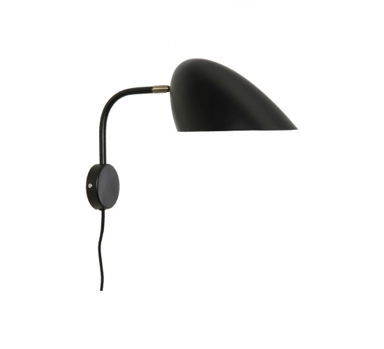 GERBIL MATT BLACK AND MATT ANTIQUE BRASS WALL LAMP (CE)(#)