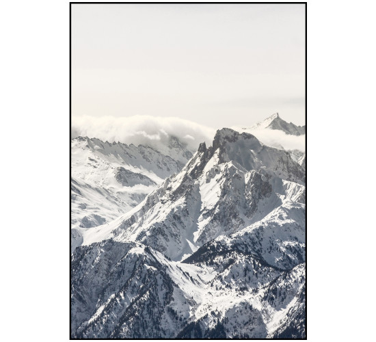 WHITE MOUNTAIN PRINTED PHOTO IN BLACK FRAME  (#)