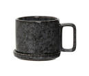 DIA100 MUG WITH SAUCER IN BLACK COLOUR (#)