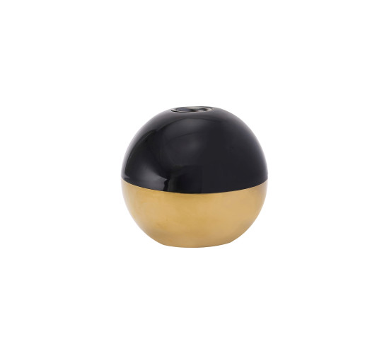 DIA100 X 95H CANDLE HOLDER IN GOLD AND BLACK COLOU...