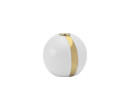 DIA100 X 95H CANDLE HOLDER IN WHITE WITH VERTICAL GOLD LINE (#)