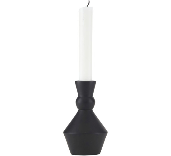 127H MATT BLACK CANDLE HOLDER (#)