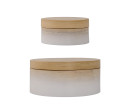 SET OF 2 SIZES STORAGE BOX WITH LID IN WHITE COLOUR (#)