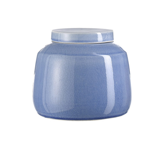 DIA190 X 140H JAR WITH LID IN BLUE COLOUR (#)