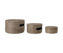 SET OF 3 SIZES BASKET WITH LID IN NATURE COLOUR (#)