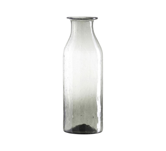 DIA90 X 250H GLASS VASE IN GREY COLOUR (#)