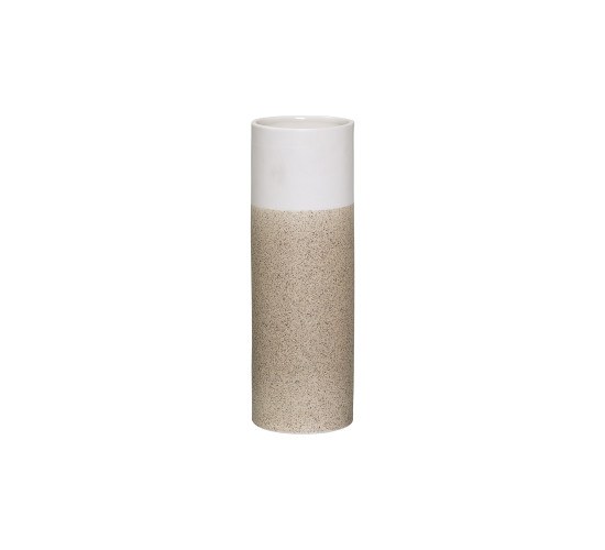 DIA65 X 175H VASE IN WHITE AND BROWN COLOUR (#)