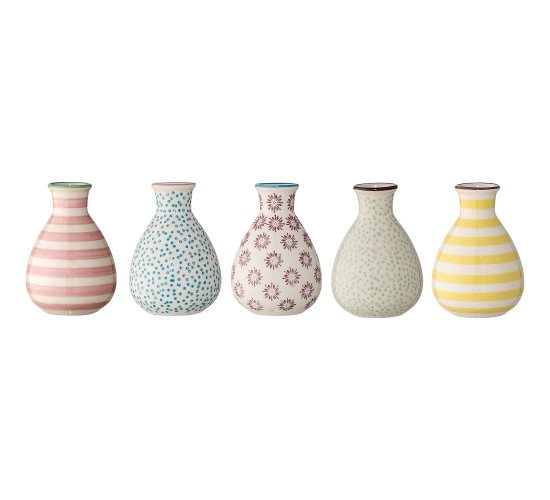 DIA65 SMALL VASES IN 5 ASSORT COLOURS (#)