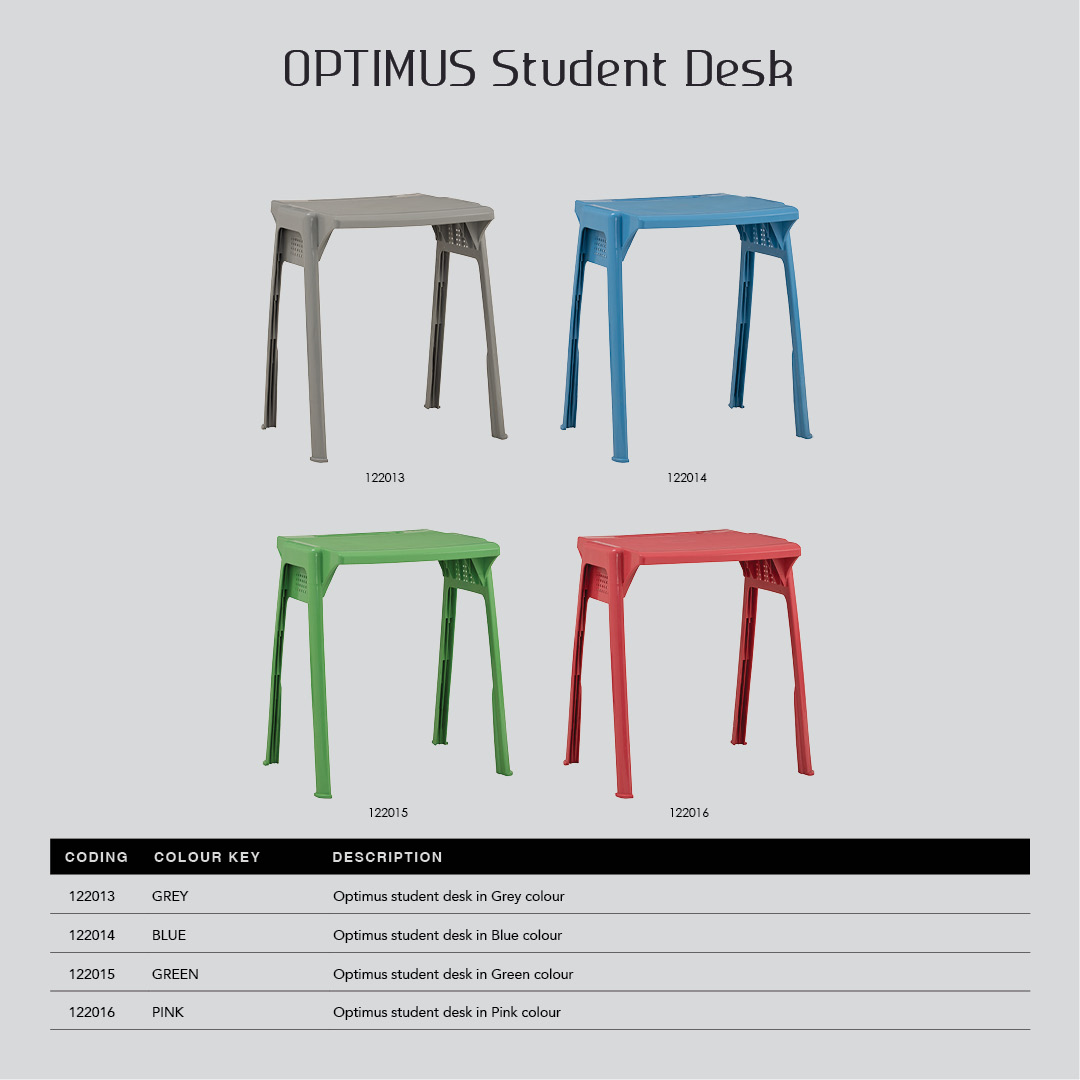 OPTIMUS STUDENT DESK PE WITH DRAWER PINK