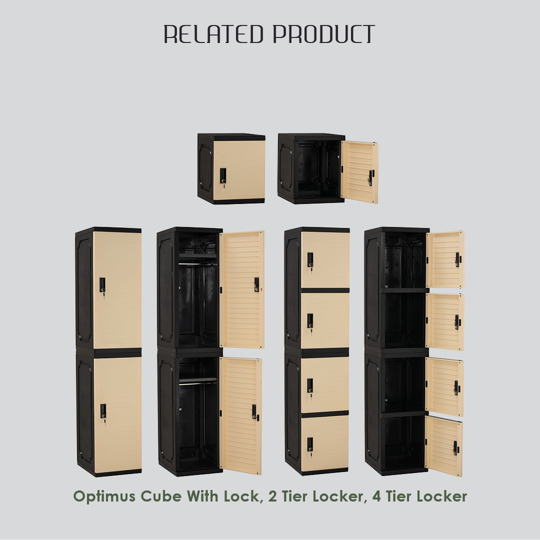 OPTIMUS FOUR TIER LOCKER BEIGE/YELLOW/BLUE/RED